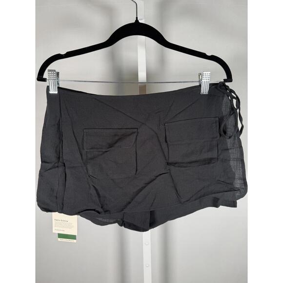 NWT Halara Black Side Tie Wrap Skort Athletic Casual Mini Skirt Size Small - Picture 3 of 8